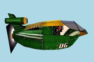 Spaceship spaceship, spacecraft, ship, craft, aircraft, air, cartoon, lowpoly