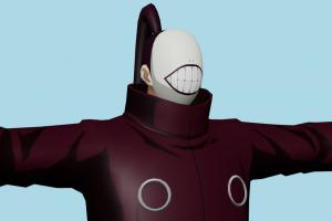 Noro Tokyo-Ghoul, anonymous, man, male, people, human, xna, characters, rigged