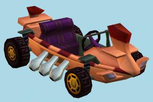 CTR Car CTR, crash-team-racing, car, cars, vehicle, truck, carriage, transport, cartoon, toony