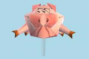 Pig Balloon pig, balloon, animal, animals, wild, nature, mammal, ruminant, zoology, low-poly