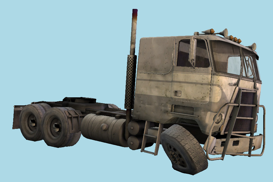 Flatnose Truck Wrecked 3d model