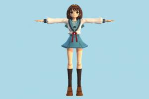 Haruhi Suzumiya hnetai, girl, female, cartoon-character, characters, toony, cartoon