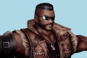 Barrett final-fantasy, final, fantasy, male, man, people, human, xna, characters, rigged