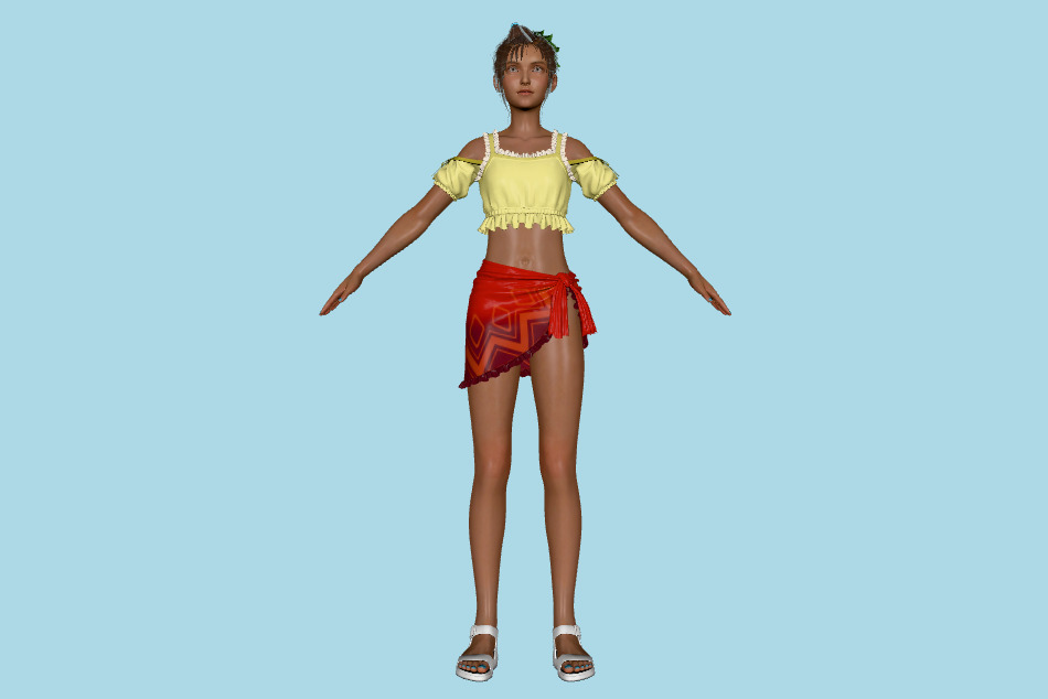 Final Fantasy 7 Remake - FF7 Priscilla Girl 3d model