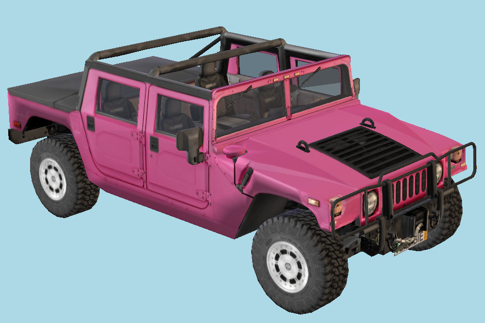 H1 OpenTop Hummer Car 3d model