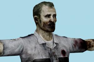 Zombie Resident-Evil, RE, zombie, resident, evil, people, human, xna, characters, rigged