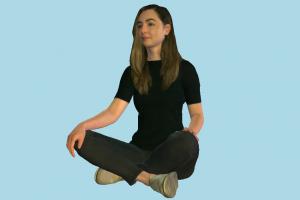 Woman Sitting scanned-models, woman, girl, sitting, female, people, human, character