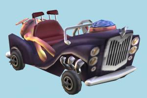 CTR Car CTR, crash-team-racing, car, cars, vehicle, truck, carriage, transport, cartoon, toony