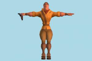 Clayton man, male, people, human, soilder, character, cartoon