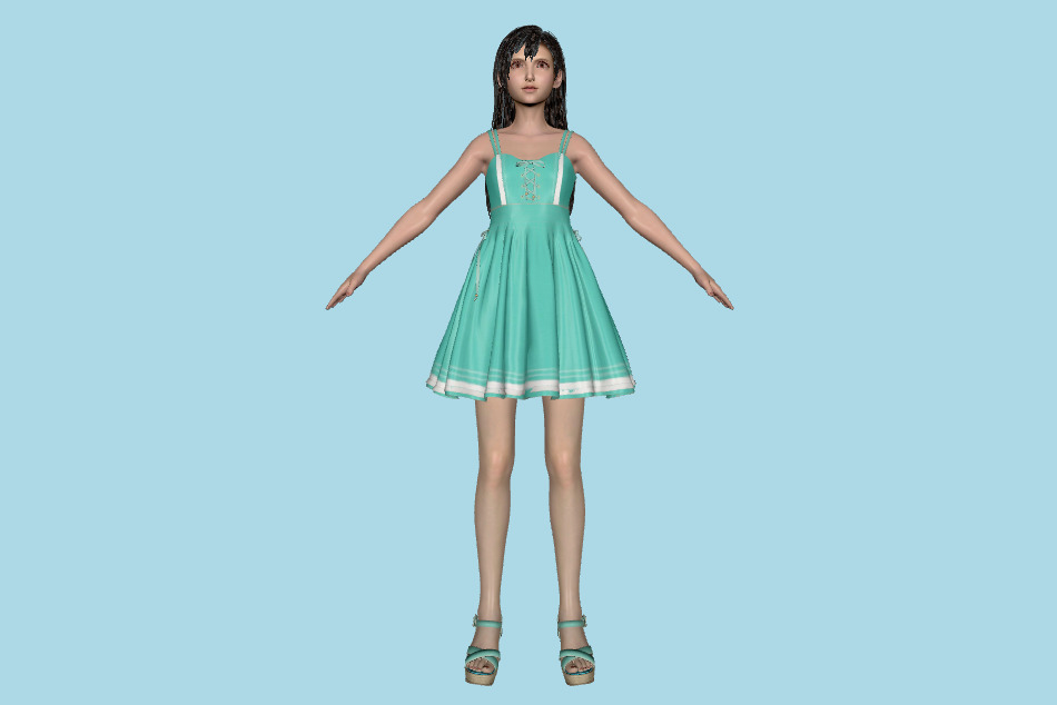 Final Fantasy 7 Remake - FF7 Tifa Teen 3d model