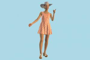 Casual Woman scanned-models, girl, female, woman, urban, casual, hat, walking, spring, pretty, people, human, character