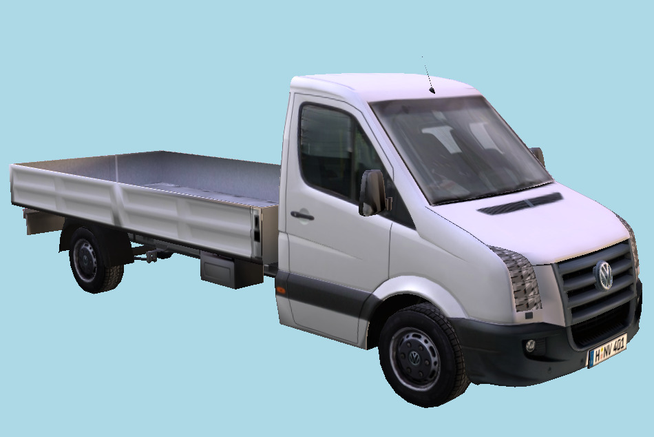 Pickup Van Volkswagen Dropside Long-Base 3d model