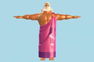 Zeus Hercules, disney, KH, Kingdom-Hearts, cartoon-character, character, cartoon, toony, male, man, aged, old, king, lord, people