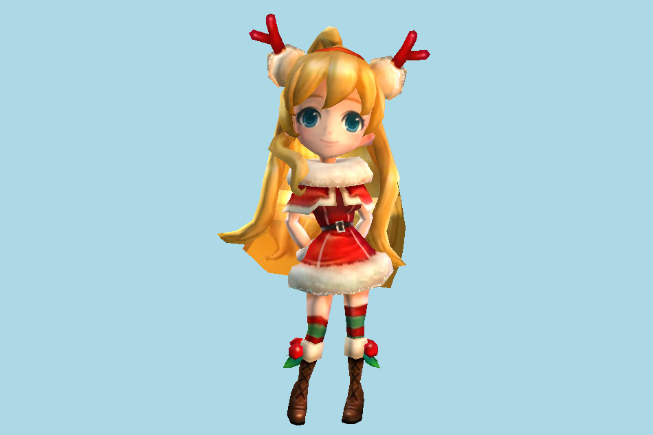 Summoners War Ellia Santa Girl 3d model