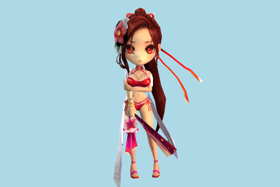 Summoners War Beach Girl Sky Dancer 3d model