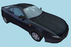 Black Racing Car car, racing, speed, truck, vehicle, transport, carriage, black, low-poly