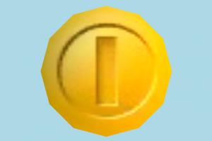 Coin coin, money, cash, currency, lowpoly
