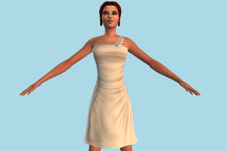 Nina Girl Dressing Bride 3d model