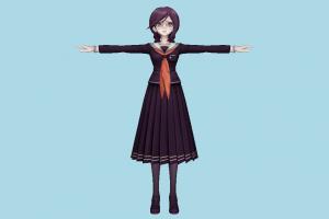 Toko Fukawa Danganronpa-Cyber, Danganronpa, toony, cartoon, girl, female, cute, woman, people, character
