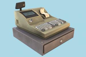 Cashier cash, cashier, register, super-market, super, market, money, box, lowpoly, calculator, tax, vat, fee, fees, invoice, cashout, checkout, accounting