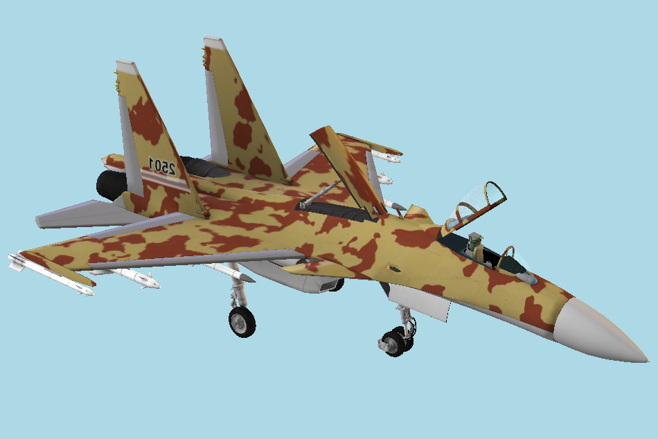 ESH-2501 Modern Fighter Jet 3d model