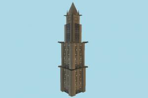 Skyscraper skyscraper, city, building, tower, build, domicile, lowpoly, structure
