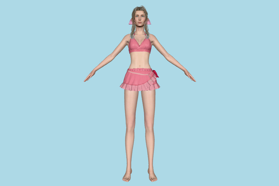 Final Fantasy 7 Remake - FF7 Aerith Girl 3d model