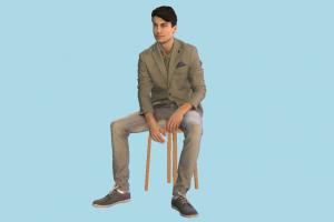 Casual Man Sitting scanned-models, man, male, people, human, person, character, sitting, casual, listening, gobotree, audience