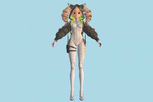 Shiro Tower-of-Fantasy, cartoon-character, girl, cartoon, toony, cute, female, cartoon, people, character