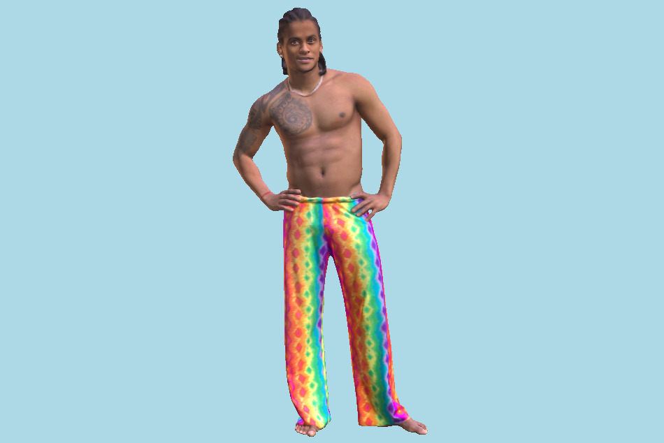 Happy Beach Man 3d model