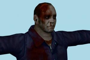 Zombie Man DR1, zombie, bloody, evil, horror, male, man, people, human, character