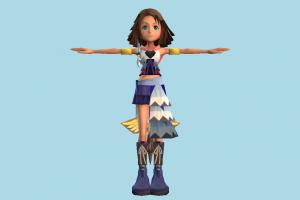 Yuna girl, female, woman, people, human, character, cartoon, fantasy