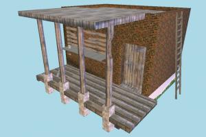Small House barn, farm, house, town, country, home, building, build, residence, domicile, structure