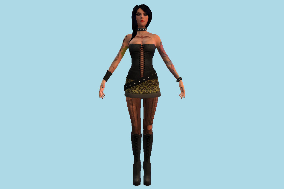 Fireburst - Samantha Girl 3d model