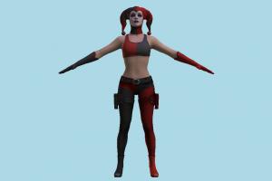 Harley Quinn girl, female, woman, people, human, character, cartoon, joker