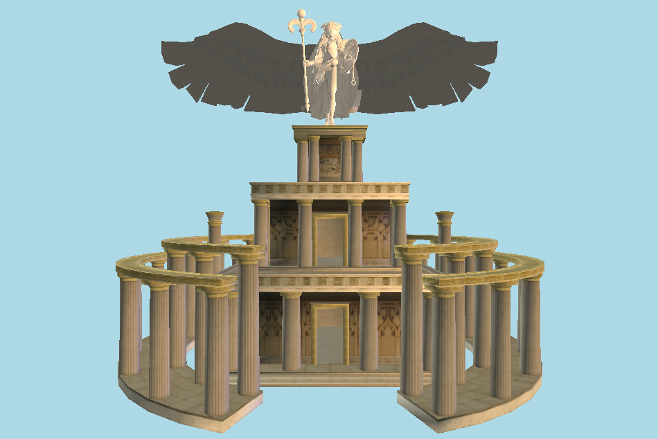 U Super Smash Bros. U Palutena`s Temple Trophy 3d model