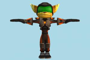 Ratchet and Clank animal-character, character, fox, cartoon, human, toony