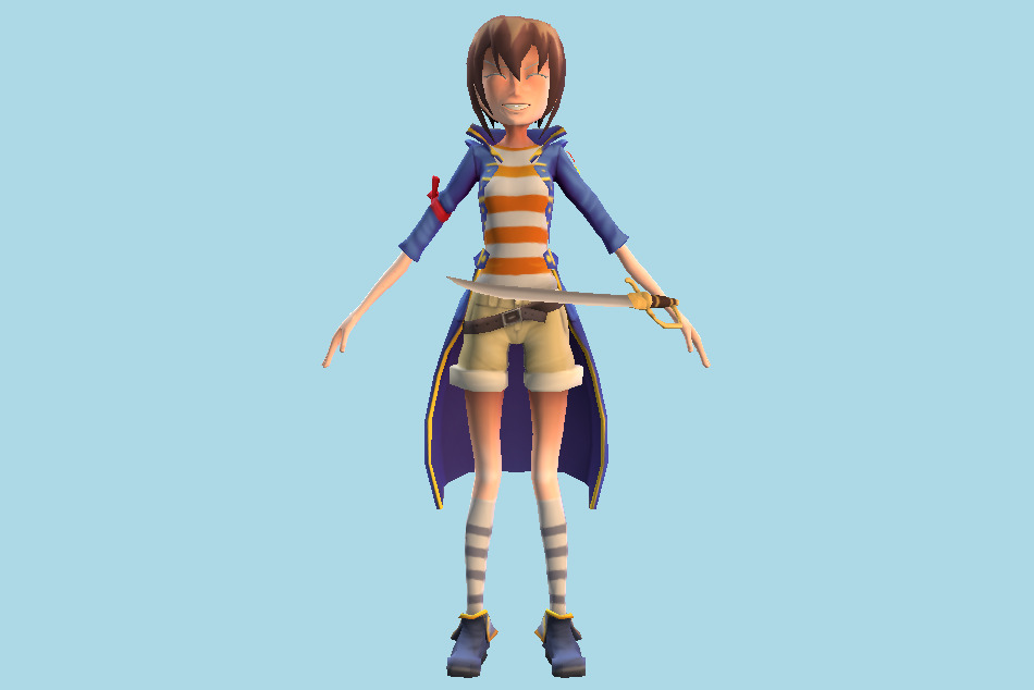 Pirate Ninja Girl 3d model