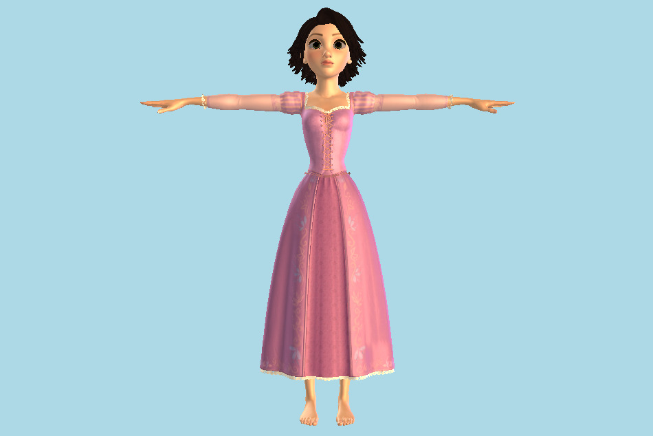 Kingdom Hearts 3: Rapunzel Short Hair 3d model