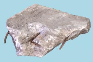 Stone stone, rock, cinder, concrete, debris, street, object