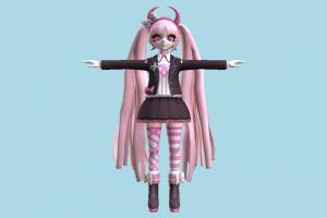 Kotoko Utsugi Danganronpa-Cyber, Danganronpa, toony, cartoon, girl, female, cute, woman, people, character