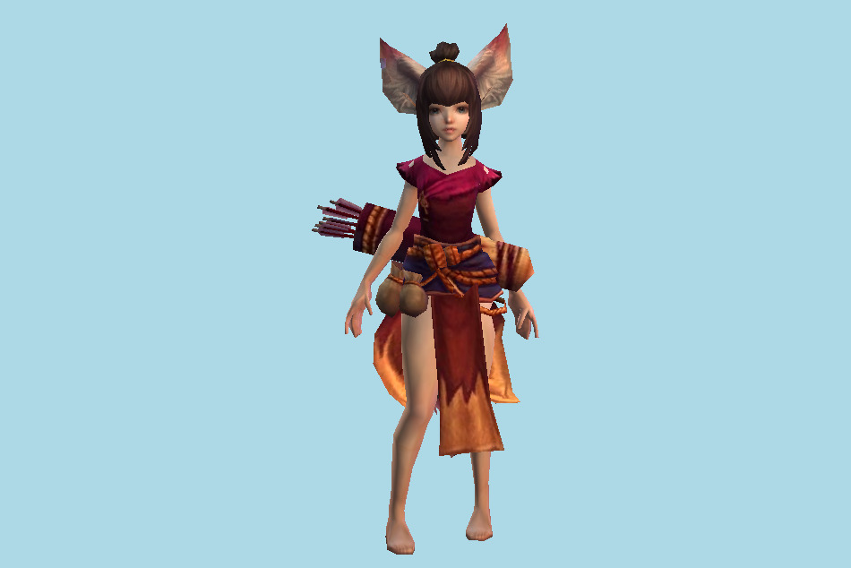 Female Fox Warrior 3d model