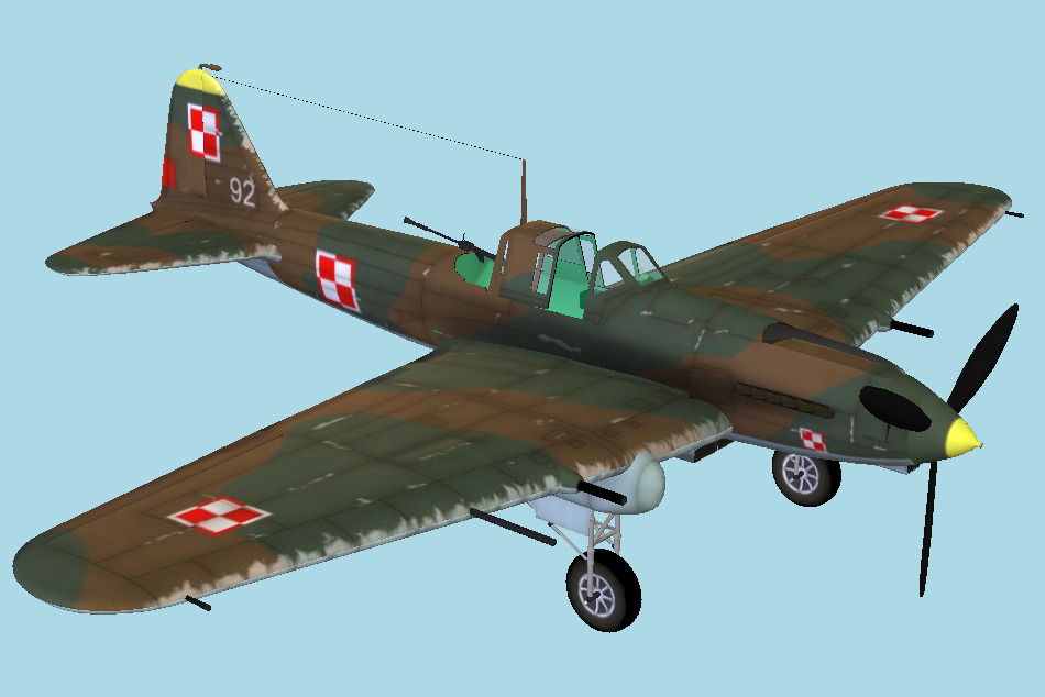 Ilyushin IL-2 Sturmovik Warplane 3d model