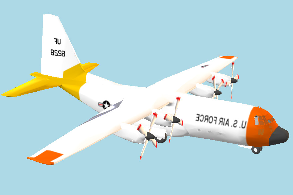 Lockheed C-130 Hercules Military Transport Aircraft 3d model