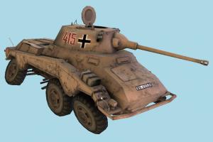 Damaged Tank SDKFZ-234-Puma, military-tank, damaged, wrecked, destroyed, crashed, broken, truck, tank, military, army, vehicle, car, carriage, wagon