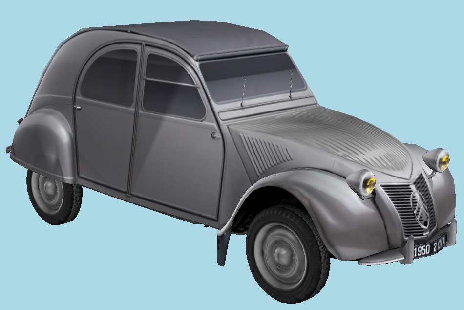 Citroen Car 2CV A 1950 3d model