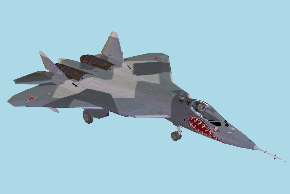 Sukhoi T-50 Pak Fa Warplane 3d model
