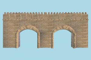 Wall bridge, wall, gate, castle, building, build, structure