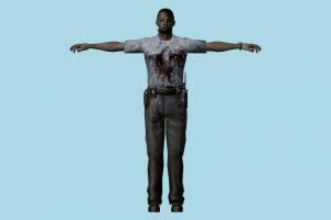 Marvin Zombie Resident-Evil, RE, zombie, resident, evil, people, human, xna, characters, rigged