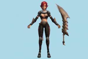 Elf Girl Warrior elf, girl, warrior, hero, woman, female, people, human, character, cartoon